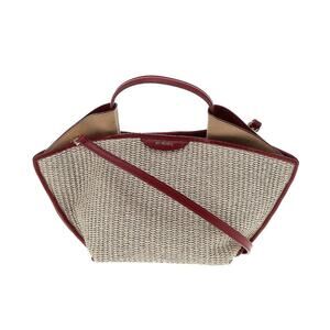 Ree Projects Mini Ann Top-Handle Tote Crossbody- Neutrals Tan Burgundy